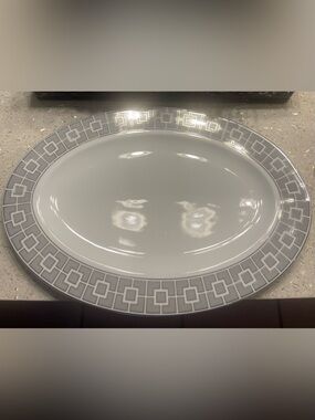 Jonathan Adler Glossy White Oval Ceramic Platter
